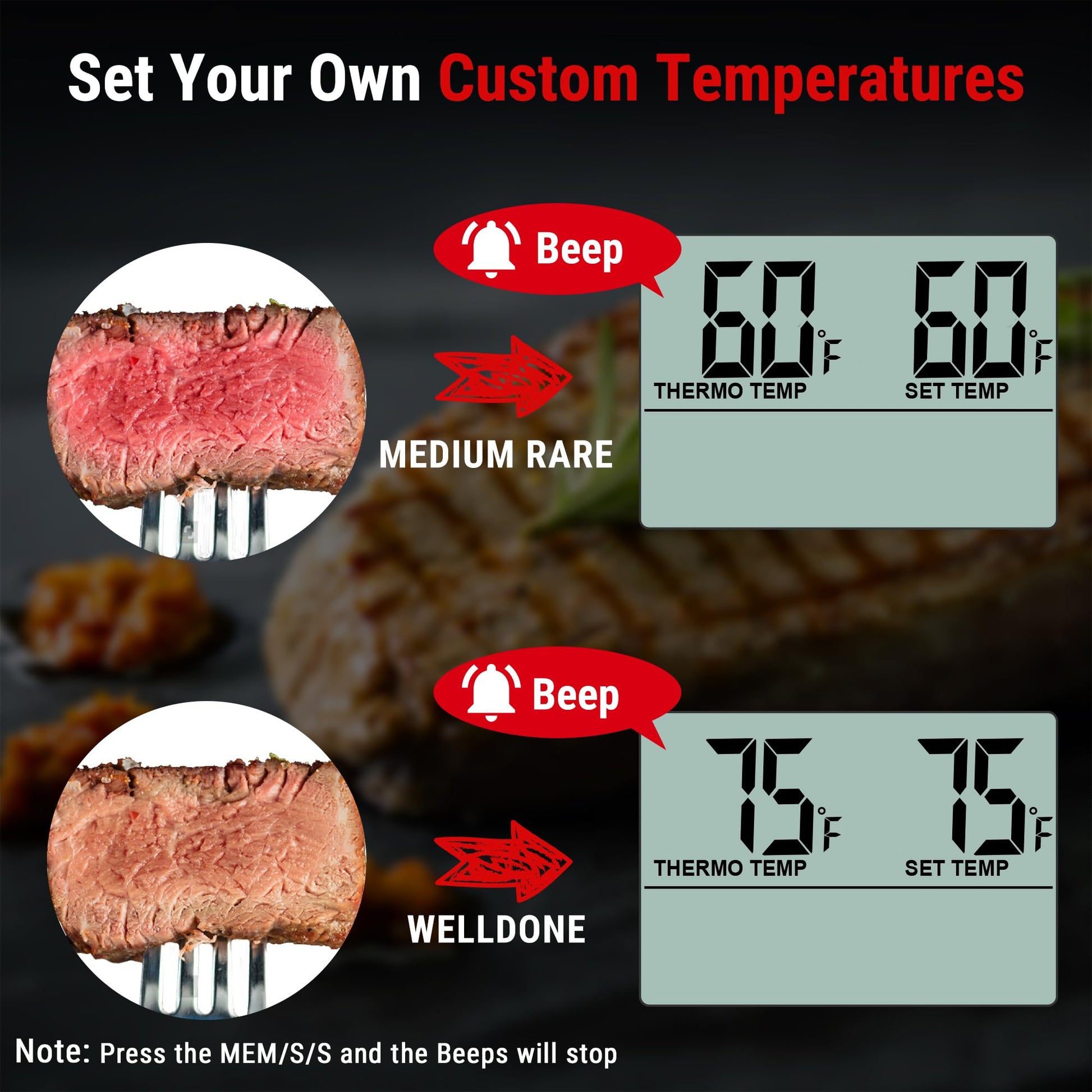 ThermoPro TP-16 Meat Thermometer with Stainless Steel Probe for Indoor Outdoor Use, Digital Cooking Thermometer for Grill, Barbecue, Oven, Smoker, Candy - Available at All In One Marketplace Canada
