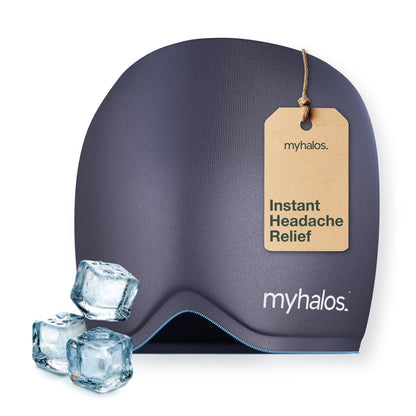 MyHalos® Migraine Relief Cap - Wearable Ice Pack Cold Wrap Hat -Reusable Cold Therapy Headache Cap & Migraine Cap, for Tension Headache Relief and Sinus Pressure - Form-Fitting Cold Compress Head Wrap - Available at All In One Marketplace Canada