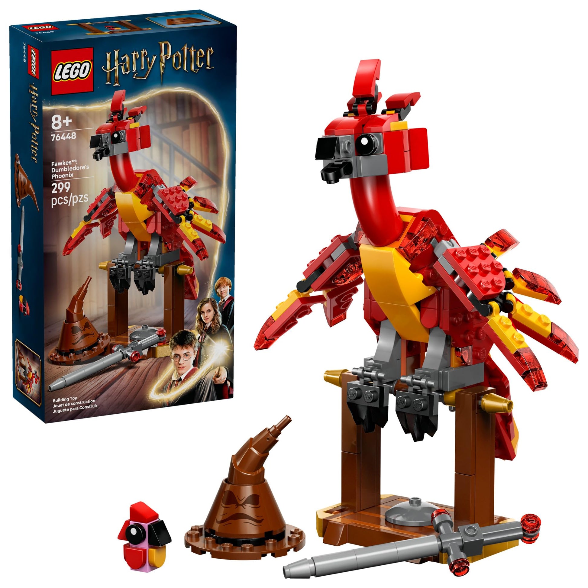 LEGO Harry Potter Fawkes: Dumbledore’s Phoenix Kids Toy - Building and Learning Toy for Pretend Play - Harry Potter Collectible for Boys and Girls, Ages 8+ - Gift Idea for Birthdays - 76448 LEGO