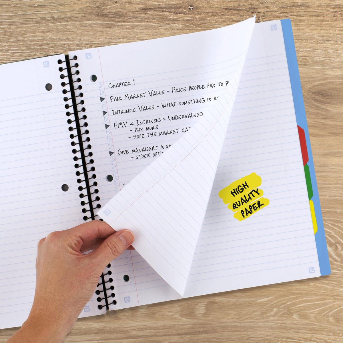 Five Star Advance Spiral Notebook-Standard Size, 5 Subject, College Ruled, 8.5 x 11 Inch Sheet Size, Blue (73150)