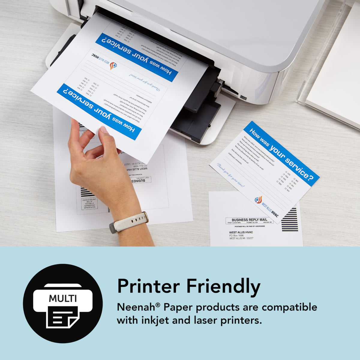 Neenah Cardstock, 8.5" x 11", Heavy-Weight, White, 94 Brightness, 300 Sheets (91437)