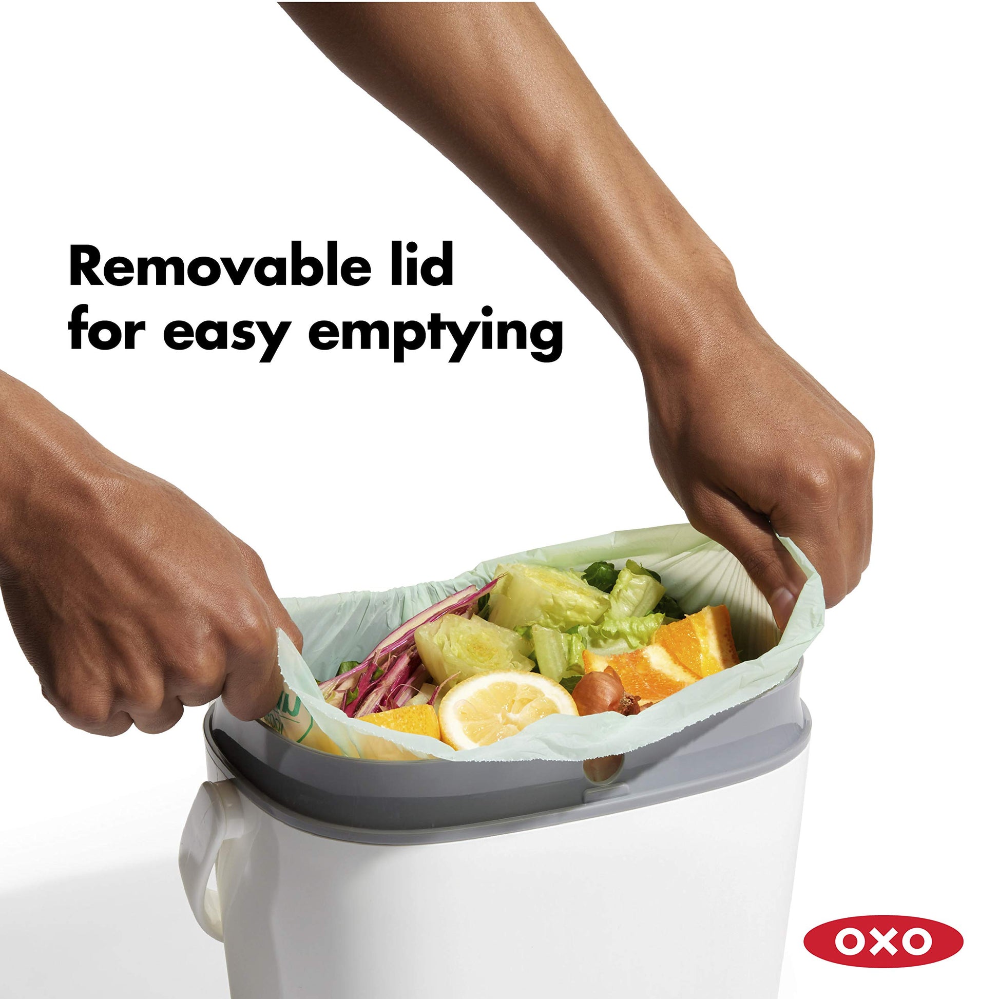 NEW OXO Good Grips Easy-Clean Compost Bin, White, 1.75 GAL/6.62 L OXO
