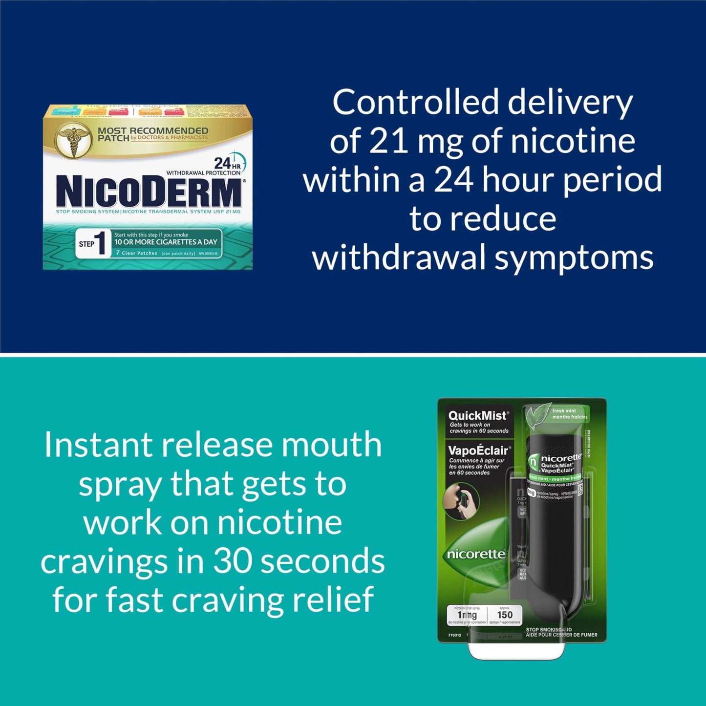 NicoDerm Clear Nicotine Patches Step 1 (21mg) – Discreet 24-Hour Quit Smoking Aid, All-Day Craving and Withdrawal Support, Easy to Use Stop Smoking Patches, 7 Count 🍁 All In One Marketplace Canada