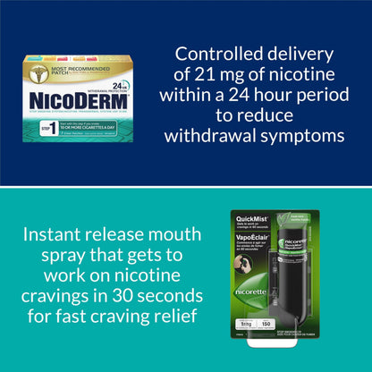 NicoDerm Clear Nicotine Patches Step 1 (21mg) – Discreet 24-Hour Quit Smoking Aid, All-Day Craving and Withdrawal Support, Easy to Use Stop Smoking Patches, 7 Count 🍁 All In One Marketplace Canada