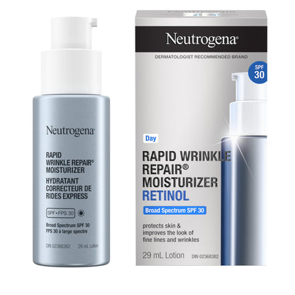 Neutrogena Rapid Wrinkle Repair Moisturizer - Retinol, SPF 30, Glucose, Fine Line Facial Care, Skin Tone, Skin Texture - 29mL 🍁 All In One Marketplace Canada