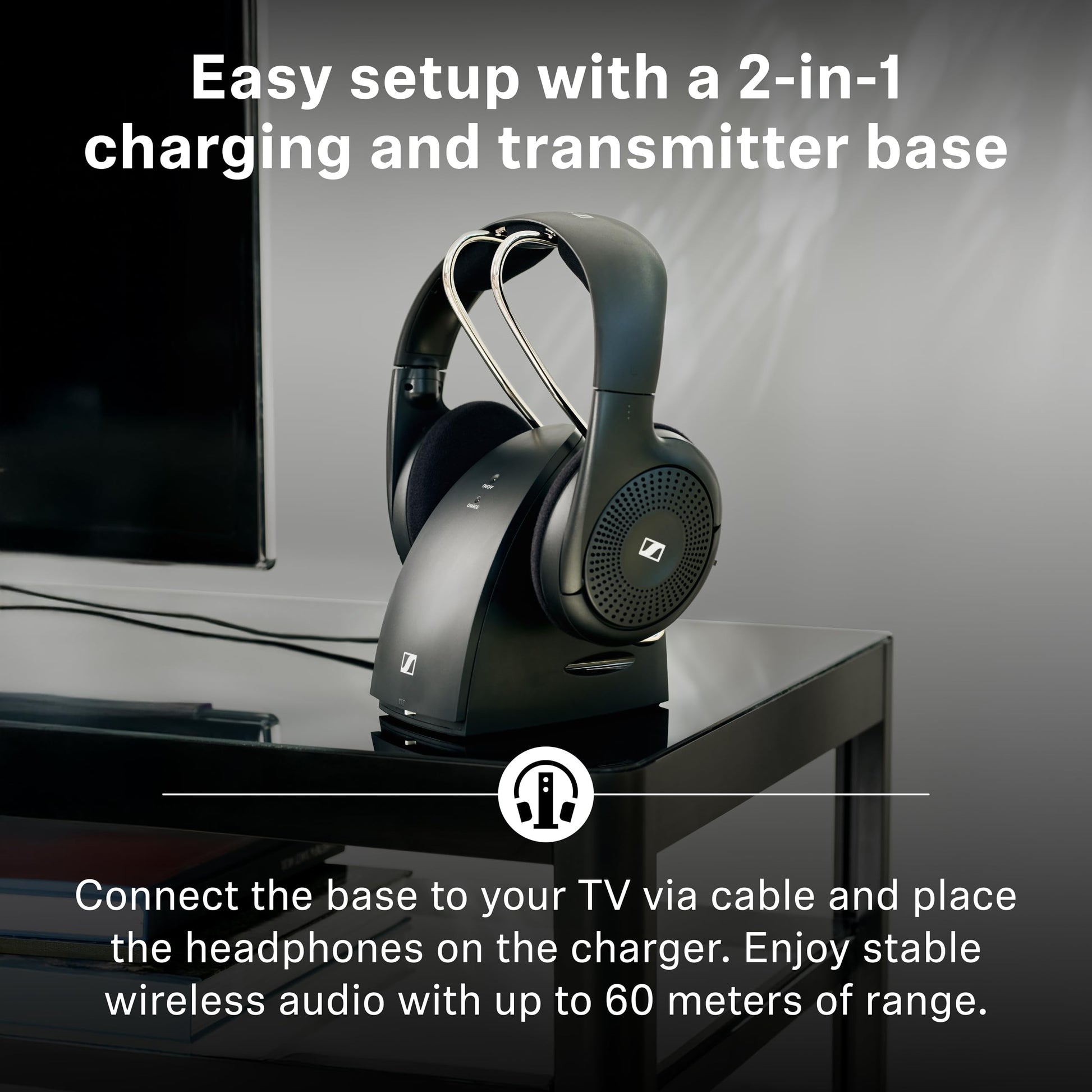 Sennheiser RS 120-W On-Ear Wireless Headphones, Transmitter/Charger Combo Sennheiser