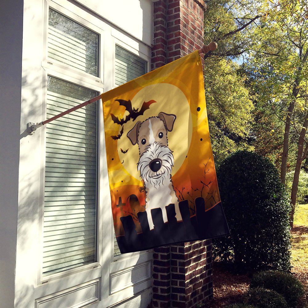 Drapeau décoratif de taille maison Caroline's Treasures BB1805CHF, motif Fox Terrier à poil dur pour Halloween, multicolore, grand format