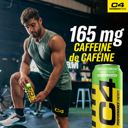 Cellucor C4 Performance Energy Drink, Twisted Limeade, Carbonated Sugar Free Drink with no Artificial Colours or Dyes, 473mL, 12 count