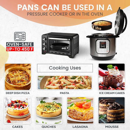Cake Pans with Baking Supplies | 100 Pcs Springform Pan Set Includes 3 Round Non-Stick Moule a Gateau (4,7,9 inches Baking Pan)-Icing Tips-Leveler–Leak Proof Cheesecake Pan-Baking Set & EBook By RFAQK 🍁 All In One Marketplace Canada