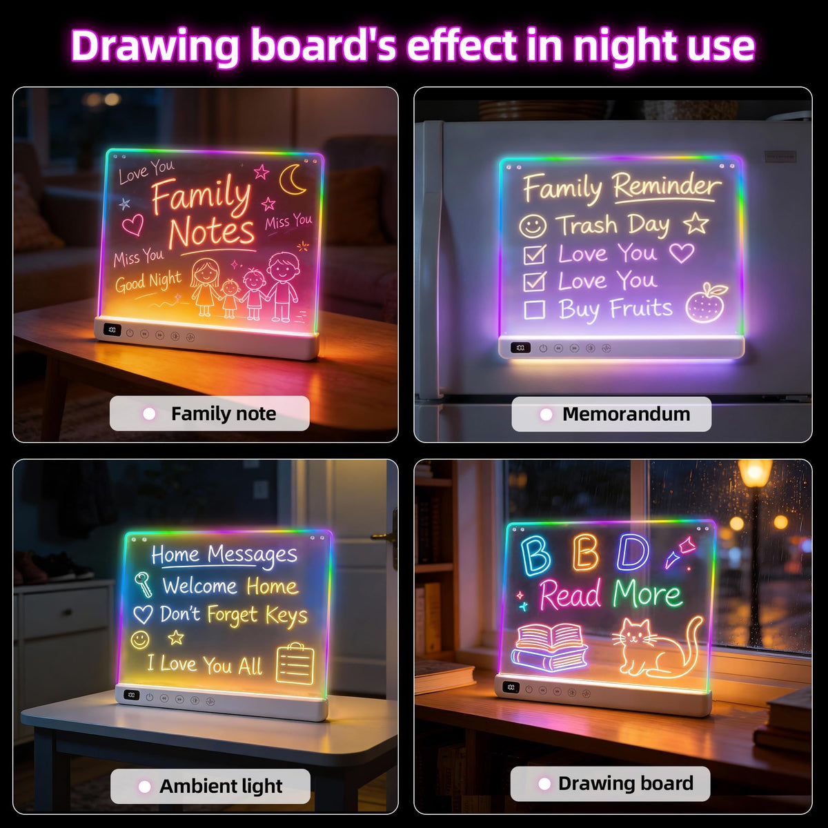 Cosmody Rechargeable LED Drawing Board,Gift for Boys Girls Ages 3+ (White) 🍁 All In One Marketplace Canada