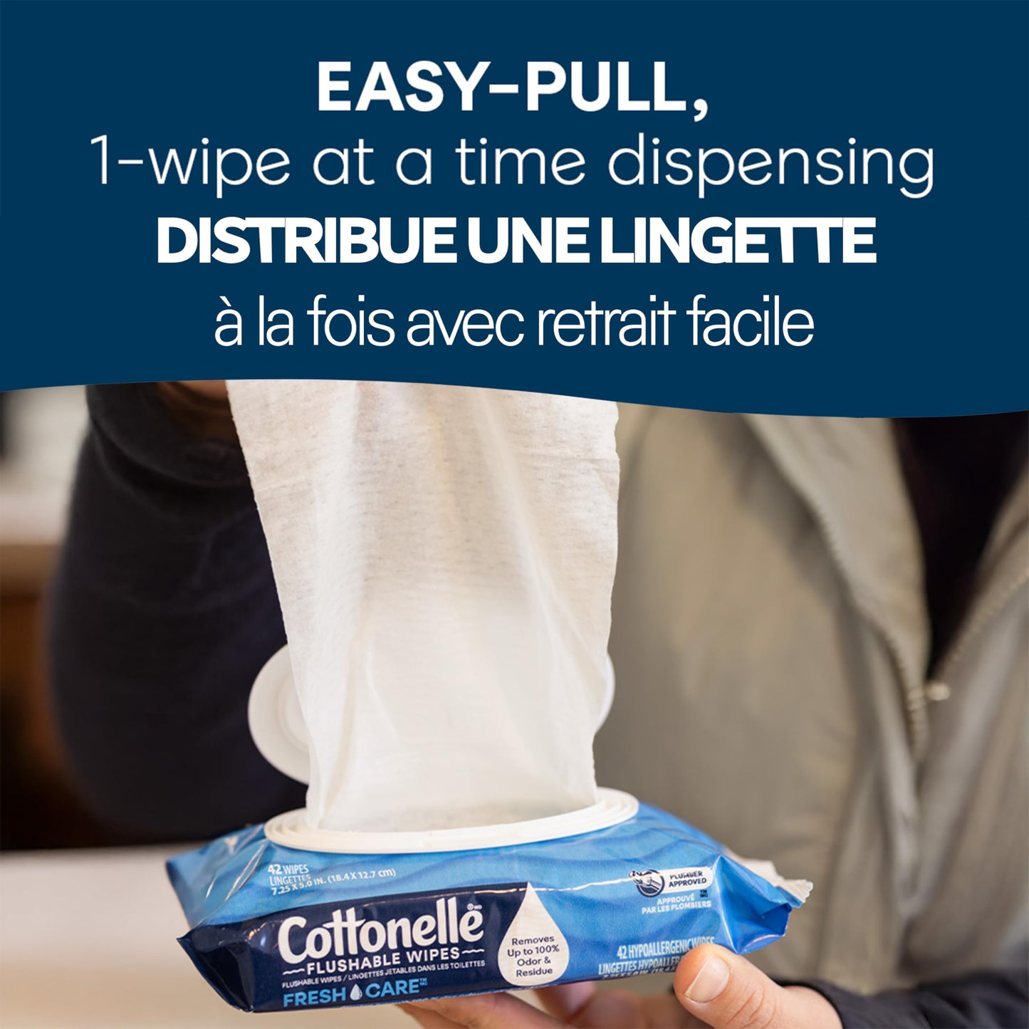 Flushable Wet Wipes, Cottonelle FreshCare, Biodegradable & Septic Safe, 16 Flip-Top Packs of 42 (672 Wipes) 🍁 All In One Marketplace Canada