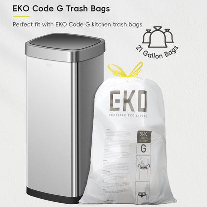 EKO EcoSmart Tall and Large Kitchen Trash Can, 80L/21.1G High Capacity, Touchless Soft Square Motion Sensor Garbage Can, Brushed Stainless Steel 🍁 All In One Marketplace Canada