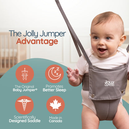 Jolly Jumper CLASSIC (Black) with Stand - ORIGINAL Baby Jumper, Indoor and Outdoor Exercise Saddle Seat, Adjustable Height, for Infants up to 28lbs 🍁 All In One Marketplace Canada
