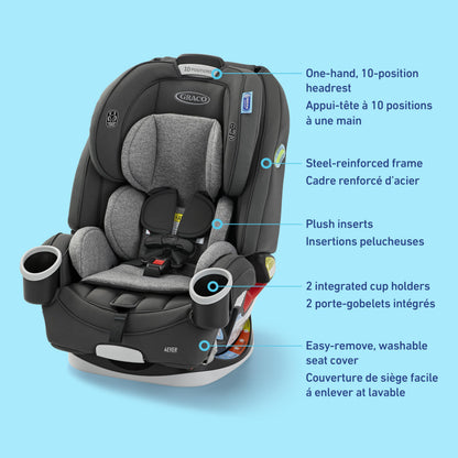 Graco 4Ever All-in-One Convertible Car Seat, 4-in-1 Baby to Big Kid Car Seat from 1.8-54 kg (4-120 lb), ProtectPlus Engineered, Lofton