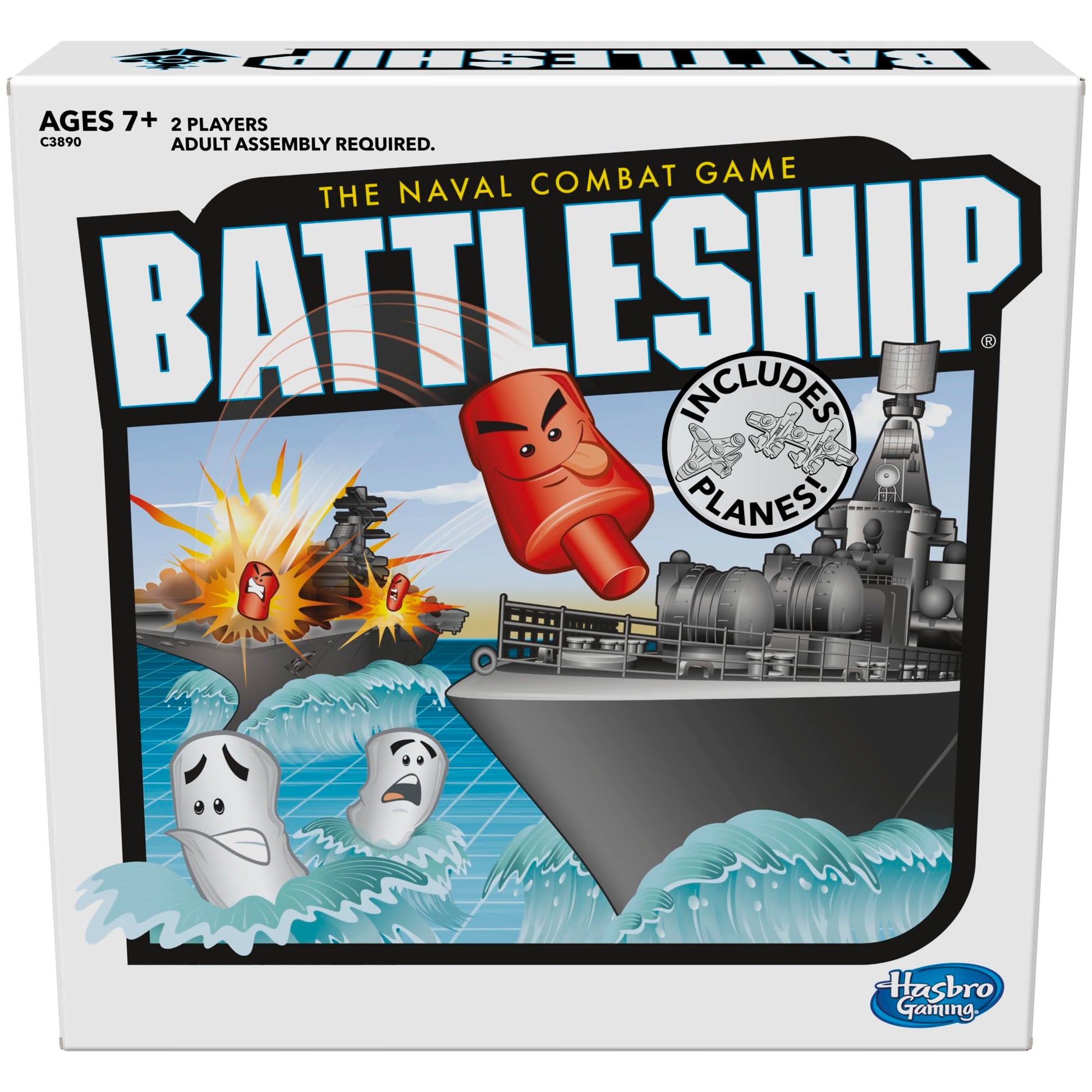 Battleship Board Game with Planes, Strategy Board Game for Kids, Family Games for 1-2 Players, Strategy Games, Ages 7 and Up (Amazon Exclusive) Hasbro Gaming