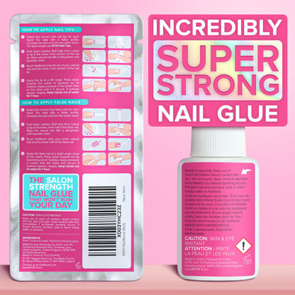 NYK1 Super Strong Nail Glue For Press On Nails, Nail Tips And Acrylic Nails (8ml) Nail Bond Brush On Nail Glue For Acrylics Glue On Nails And Fake Nails With Glue Brush for Stick On Nails Tips - Available at All In One Marketplace Canada