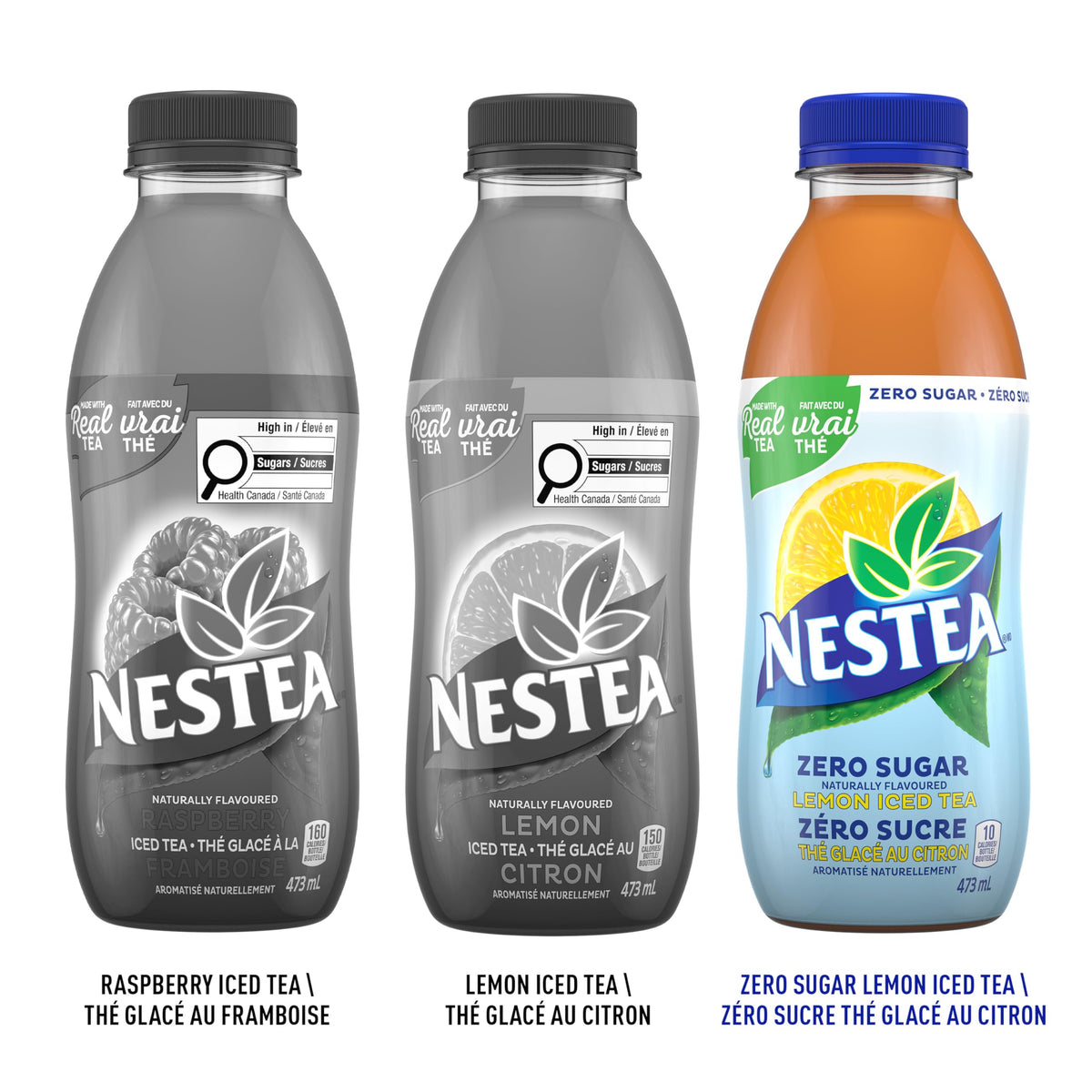 Nestea Naturally Flavoured, Zero Sugar Lemon Iced Tea, 473mL, 12 Count