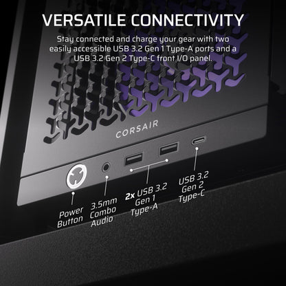 CORSAIR Frame 4000D RS ARGB Modular Mid-Tower ATX PC Case – High Airflow, 3X Pre-Installed RS ARGB Fans, InfiniRail™ Fan Mounting System, ASUS BTF, MSI Project Zero, Gigabyte Project Stealth – Black 🍁 All In One Marketplace Canada