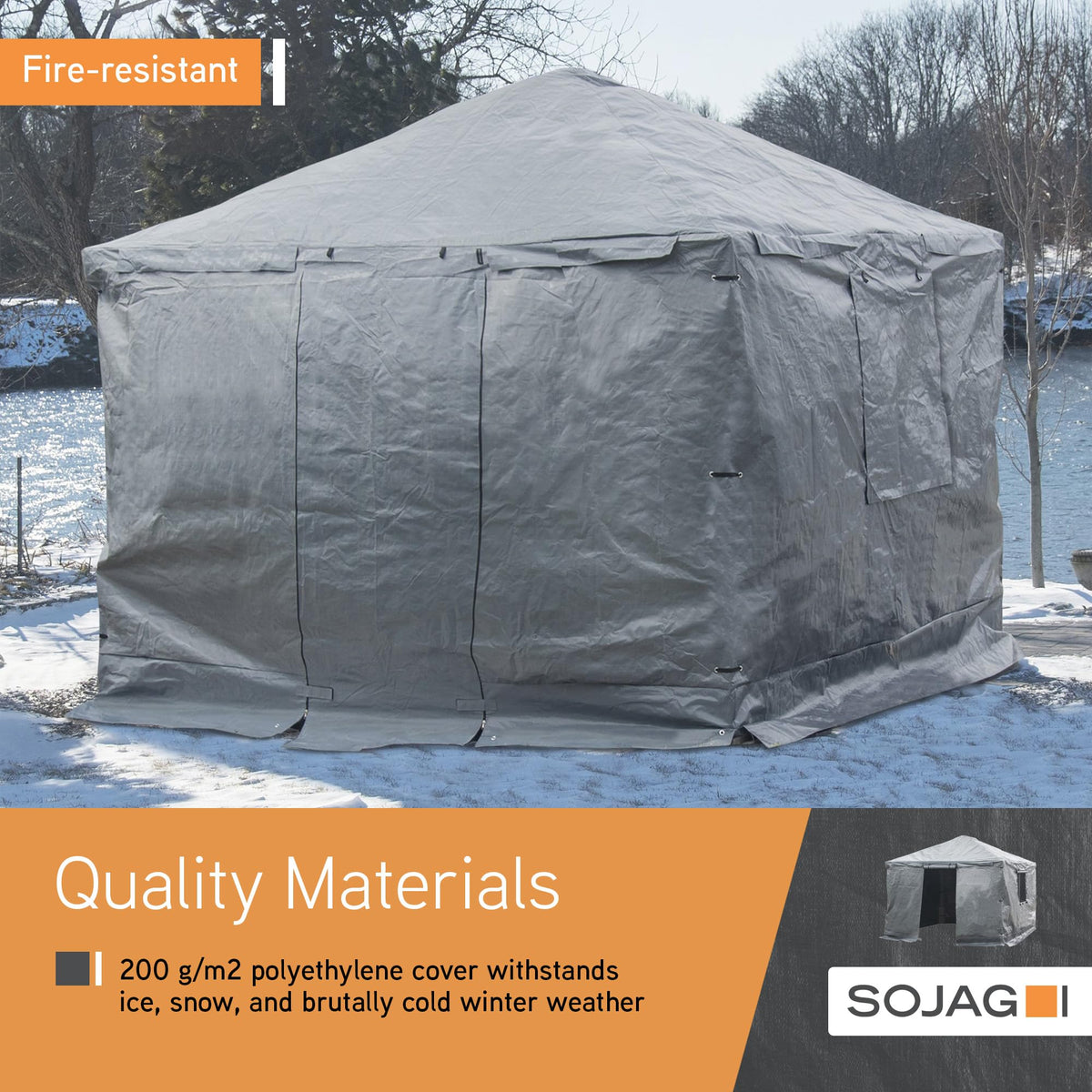 Sojag Winter Cover for Gazebos, Waterproof 8' x 8' Gazebo Accessory with Roll-Up Door, and Vented Panels, All-Season Outdoor Storage 🍁 All In One Marketplace Canada