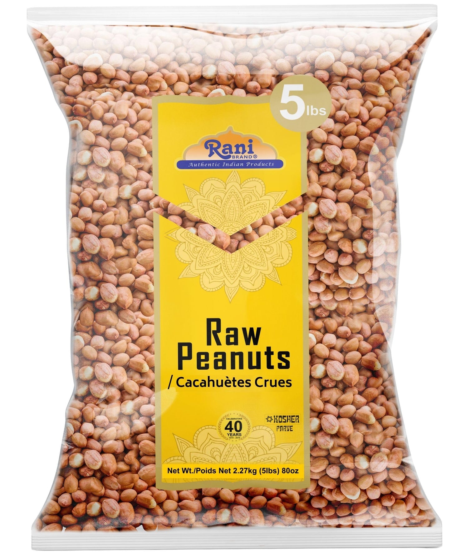 Rani Raw Whole Peanuts with Skin, 80oz (5lbs) - Unsalted, Uncooked Spanish Grade