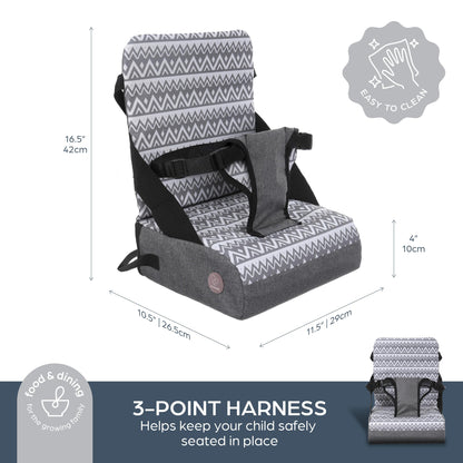 Dreambaby Grab 'n Go Booster Seat with Adjustable Securing Straps - Toddler Booster Seat for Eating - Compact, Lightweight & Portable - Fits Most Dining Chairs Dreambaby