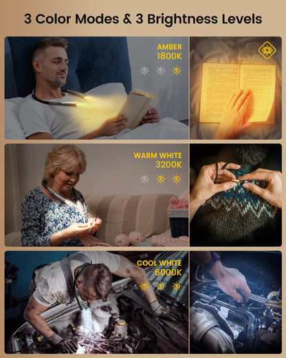 Glocusent Upgraded Book Light for Night Reading, LED Neck Reading Light 🍁 All In One Marketplace Canada