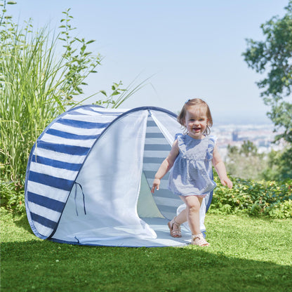 Babymoov Anti-UV Baby & Toddler Beach Tent, Pop-Up Sun Shade Shelter with UPF 50+ Protection, Portable Outdoor Canopy, Ventilated Shade, Floor Mat & Carry Bag, Marine Babymoov