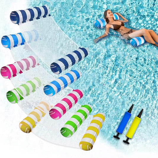 5 Pack XL Pool Floats Adult Size, 4-in-1 (Hammock, Saddle, Lounge Chair, Drifter) Multi-Purpose Water Pool Float, Non-Stick PVC Material (5 Pack)