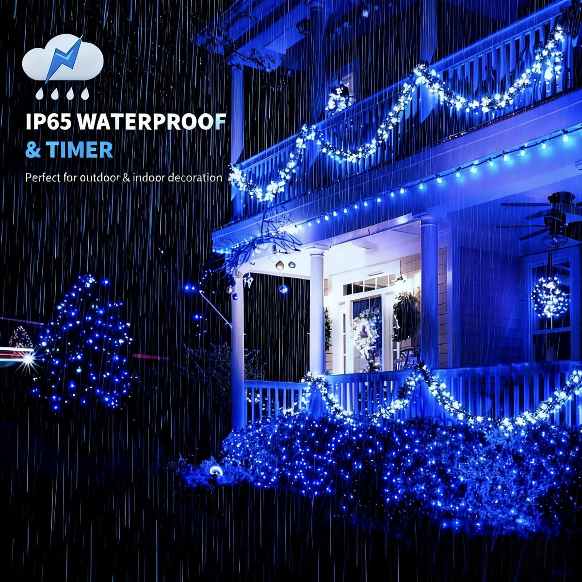 MZD8391 105FT 300LED Christmas Light, Christmas Tree Light, Blue White 🍁 All In One Marketplace Canada
