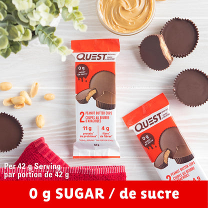 Quest Peanut Butter Cups - High Protein, Low Carb Snack, 11g Protein, 1g Sugar, 12 Pack