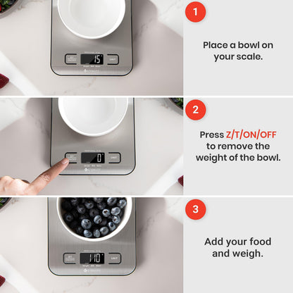 Etekcity Food Kitchen Scale, Digital Grams and Ounces for Weight Loss, Baking, Cooking, Keto and Meal Prep, Postal Parcel, Small, 304 Stainless Steel