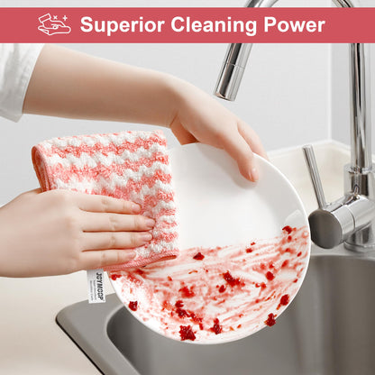JOYMOOP Microfiber Cleaning Cloths, Dish Cloths for Washing Dishes, 18 Pack Kitchen Towels, Reusable and Washable Dish Towels for Dish Drying Washing, Absorbent Streak Free Lint Free Rags - 10" x 10" - Available at All In One Marketplace Canada