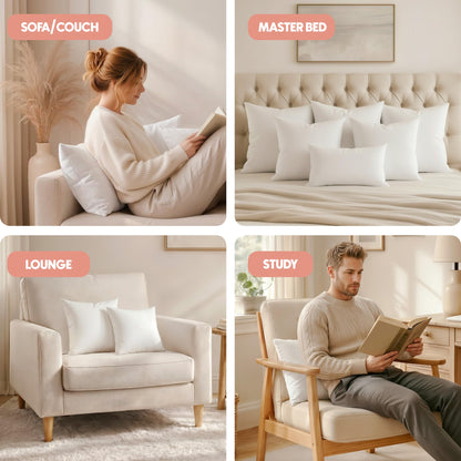 Utopia Bedding Throw Pillows Insert (Pack of 2, White) - 20 x 20 Inches Bed and Couch Pillows - Indoor Decorative Pillow