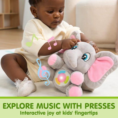 JOYIN Musical Elephant Plush Baby Toy, Stuffed Animal with Music & Light, Baby Musical Soft Plush Toys for Infant Babies, Christmas Birthday Gifts for Boys and Girls 6+ Months 🍁 All In One Marketplace Canada