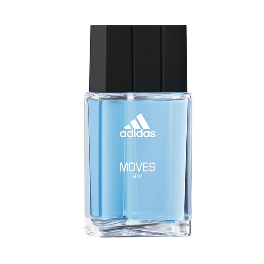 adidas Moves for Him Eau de Toilette for Men, Aromatic fragrance, Top notes: green apple, anise, Italian parsley, peppermint, mandarin, and black peppercorn,30ml