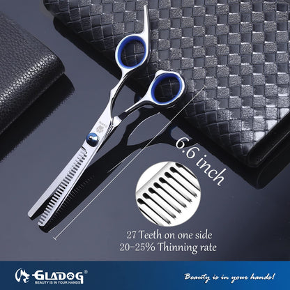 GLADOG Dog Grooming Scissors Kit with Safety Round Tips, Professional 6 in 1 Grooming Scissors for Dogs, Sharp and Durable Dog Shears for Dogs Cats Pets