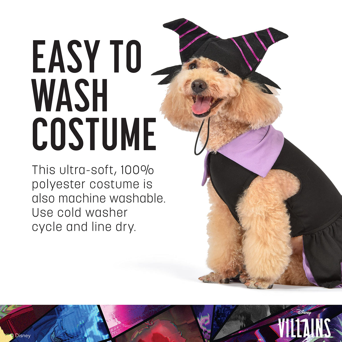 Disney for Pets Halloween Disney Villains Maleficent Costume - Extra Small - | Disney Villains Halloween Costumes for Dogs, Officially Licensed Disney Dog Halloween Costume, Purple (FF21834)