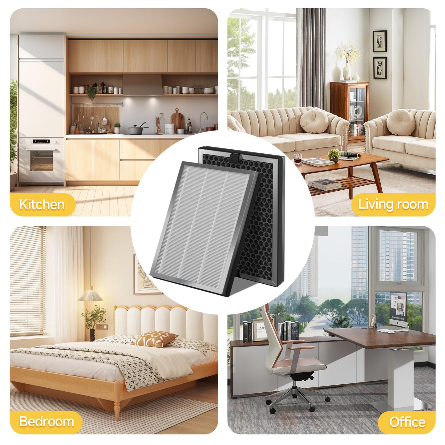 𝟒 X JF260 HEPA Replacement Filter Compatible With Jafända JF260 Air Purifier ＆ JF260S Smart Air Purifier, DeedMo AP-1273 Air Purifiers, Part Number JF260-RF, 3-in-1 True HEPA and Activated Carbon - Available at All In One Marketplace Canada