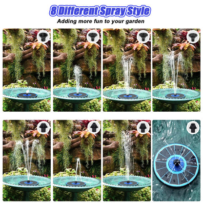 SZMP Solar Fountain Upgrade, 3.5W Solar Powered Bird Bath Fountains with Flower, Outdoor Water Feature Solar Fountain Pump with 7-in-1 Nozzles, 4 Fixed Pipes for Humingbirds, Birdbath, and Garden