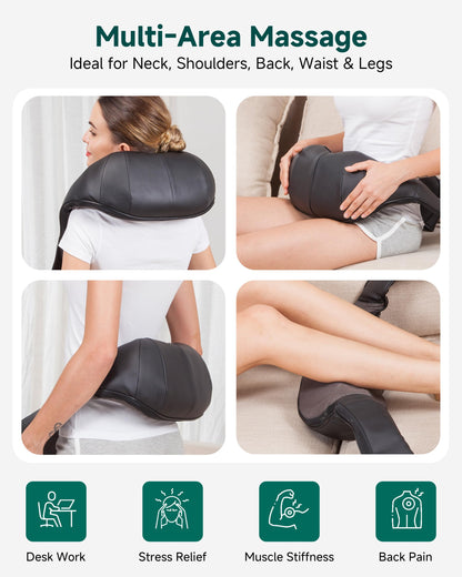 Snailax Shiatsu Neck Massager with Heat, 8 Kneading Nodes for Shoulders 🍁 All In One Marketplace Canada Snailax