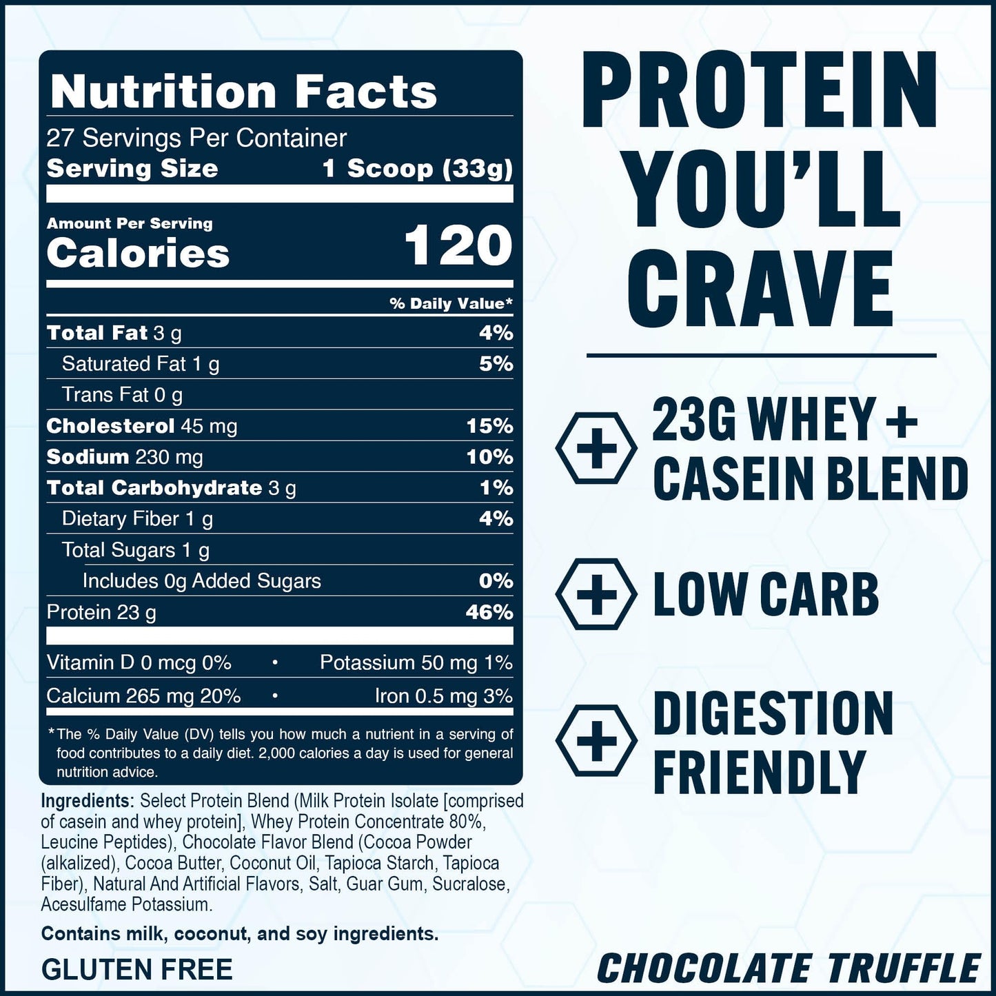 PEScience Select Protein Powder - Whey and Casein Blend, Chocolate Truffle, 27 Servings