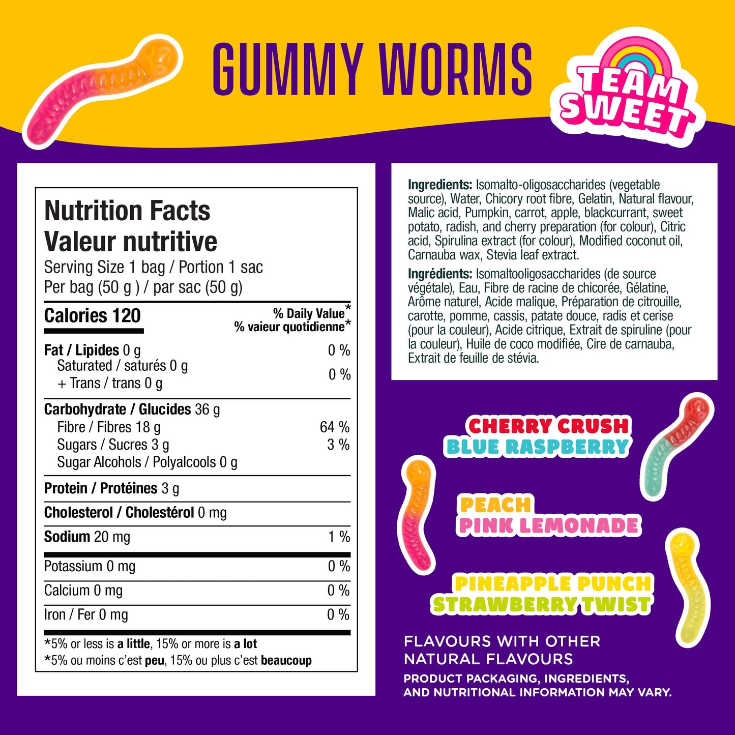 SmartSweets Gummy Worms, Low Sugar Gummy Candy, 50g Bags, 12 Pack SmartSweets