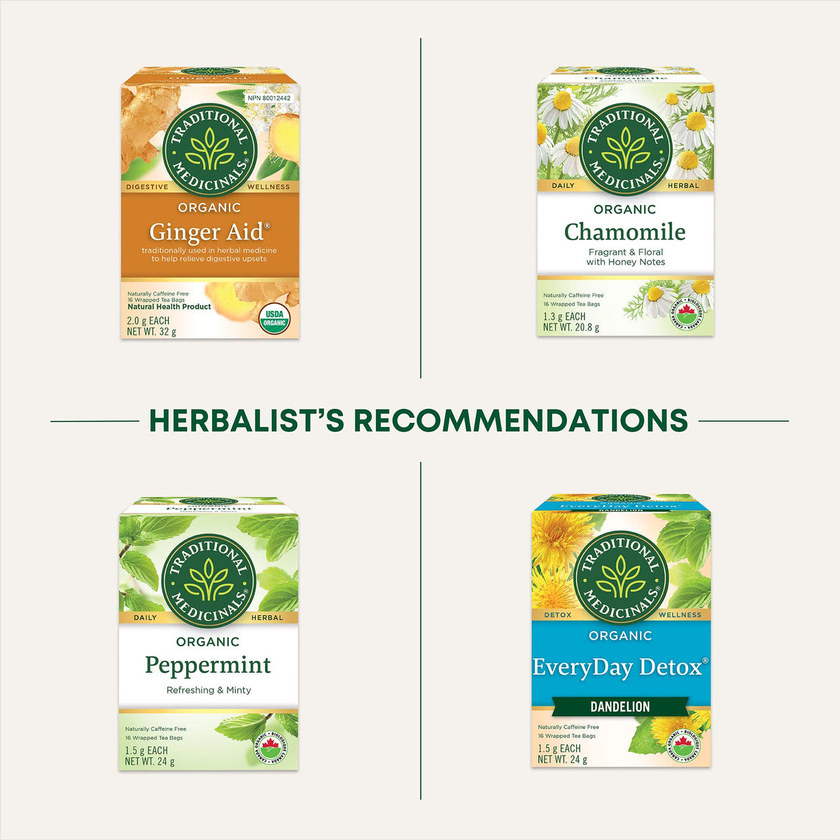 Traditional Medicinals - Organic Belly Comfort Peppermint Herbal Tea (Pack of 6) - Contains Ginger, Fennel and Lemon Balm for Digestive Support - 96 Tea Bags Total 🍁 All In One Marketplace Canada