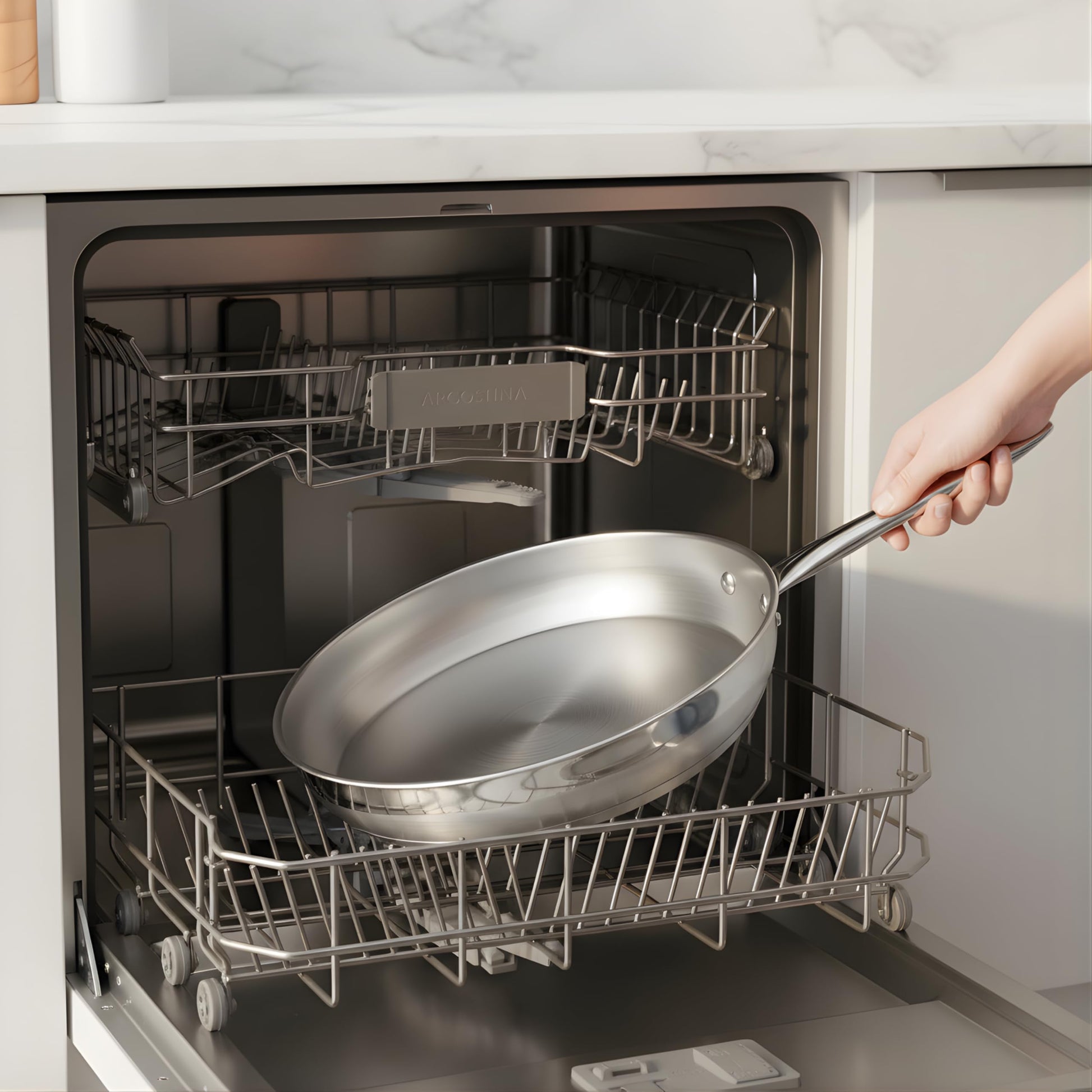 Lagostina Moderna 2 Piece Stainless Steel Pan Set (26cm / 10in and 30cm / 12in), Commercial Capsule Base, Induction Safe Cookware, Dishwasher and Oven Safe up to 400ºF / 204ºF, Silver 🍁 All In One Marketplace Canada Lagostina