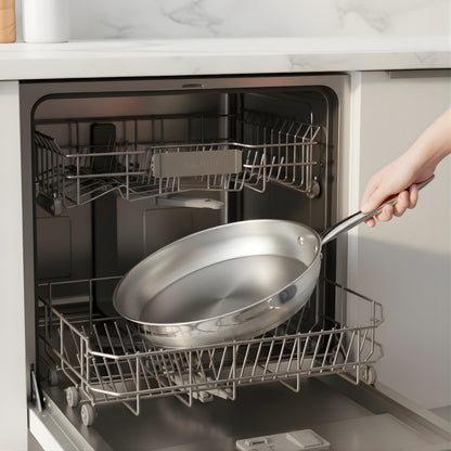 Lagostina Moderna 2 Piece Stainless Steel Pan Set (26cm / 10in and 30cm / 12in), Commercial Capsule Base, Induction Safe Cookware, Dishwasher and Oven Safe up to 400ºF / 204ºF, Silver 🍁 All In One Marketplace Canada Lagostina