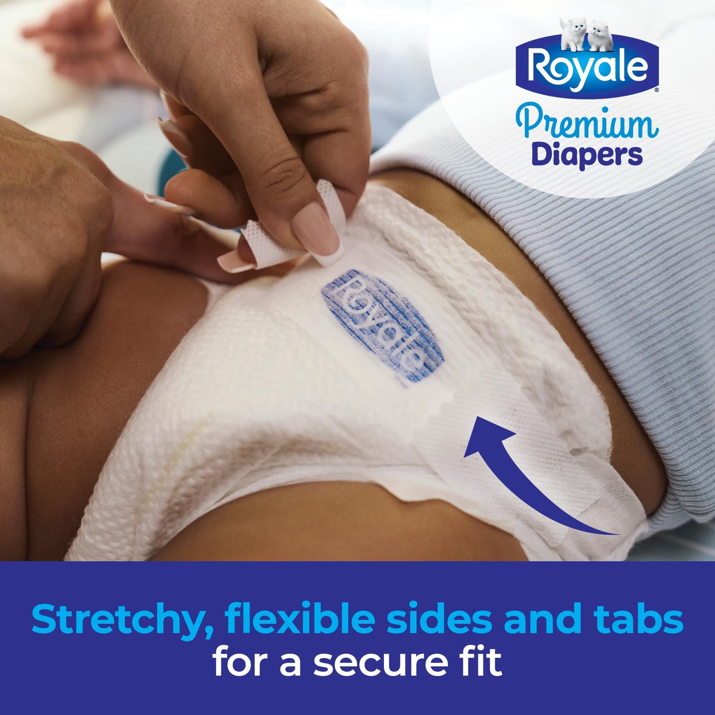 Royale Premium Diapers, Size 2 (12-18 lb), 186 Count, Disposable Baby Diapers (Packaging may vary)