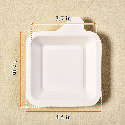 Elsjoy 200 Pack 4.5 Inch Small Paper Plate, Bulk Disposable Paper Cake Plate Square Mini Dessert & Appetizer Plate, Party Snack Plates for Wedding, Birthday, Dinner, Made of Sugarcane Bagasse Fiber 🍁 All In One Marketplace Canada