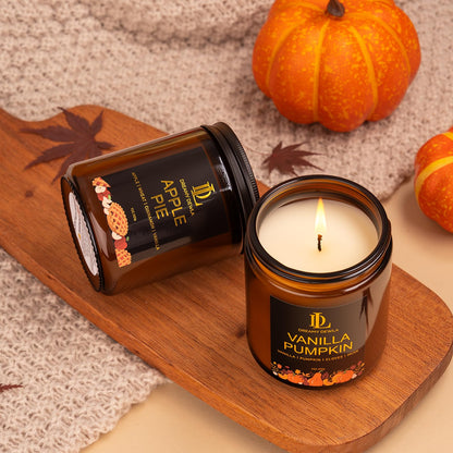 DL DREAMY DEWLA Fall Candle, Vanilla Pumpkin Scented for Home, 7oz Soy Wax 🍁 All In One Marketplace Canada