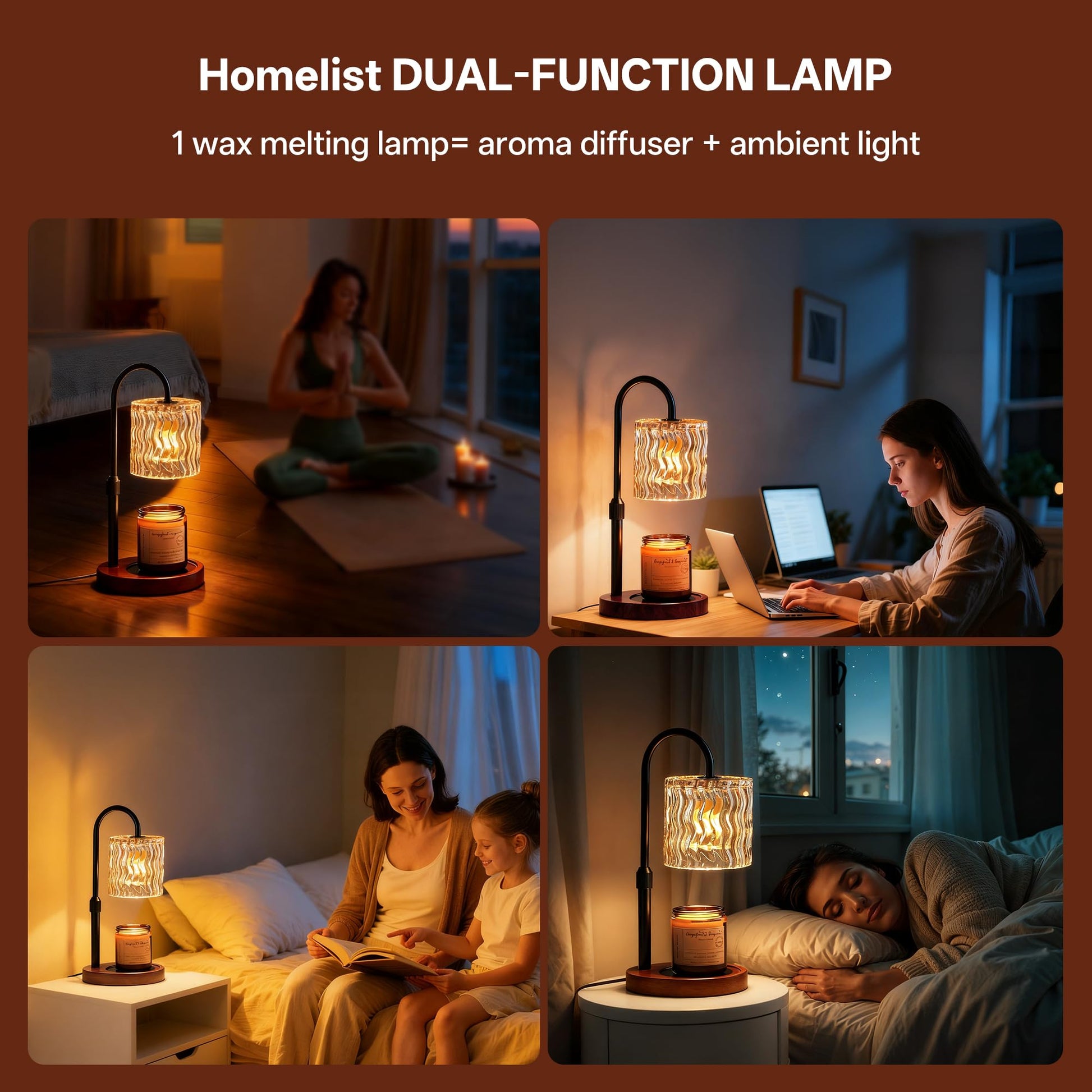 Homelist Candle Warmer Lamp, 2026 New Years Decorations, Adjustable Height Candle Warmer with Timer, Gifts for Women, Mother's Day for Mom Dimmable Candle Lights for Bedroom, Tea Room, Rest Room - Available at All In One Marketplace Canada