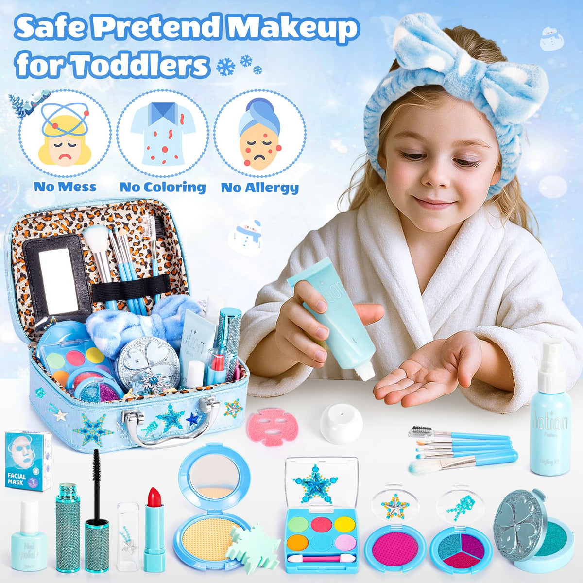 Hohosunlar Frozen Pretend Fake Makeup Kit for Toddlers Girls Toys 3-5 5-8 🍁 All In One Marketplace Canada